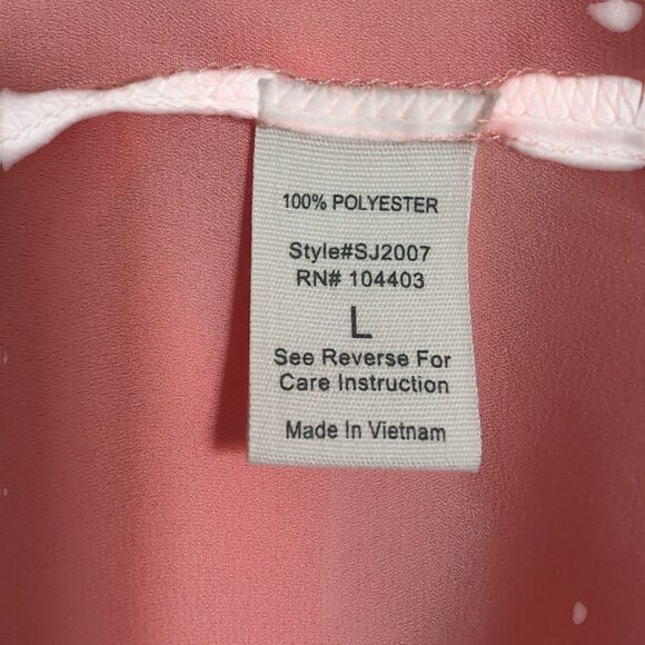 Peach Pink Long Sleeve Blouse Size Large - Picture 4 of 4